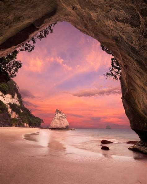 Cathedral Cove New Zealand Красивые места Места для посещения