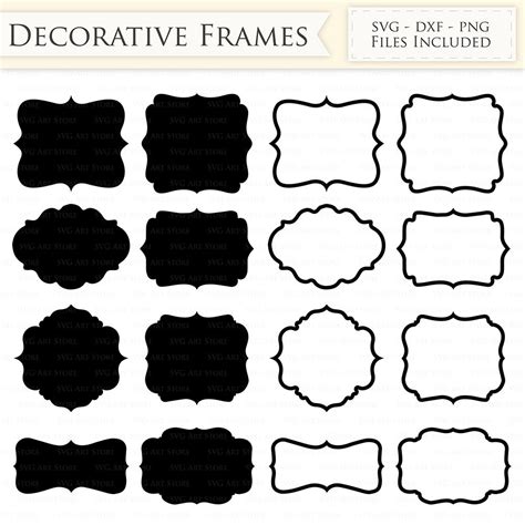 Decorative Frames Svg Files Frame Outline By Svgartstore Thehungryjpeg