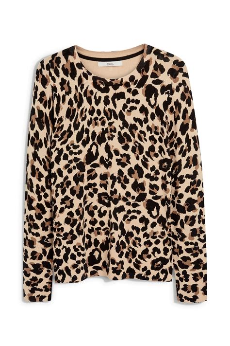 womens next leopard printed sweater natural women jumpers for women black print