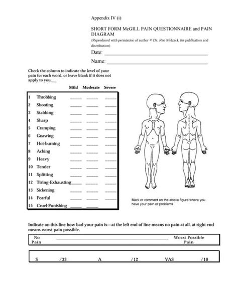 Mc Gill Pain Questionnaire Short Form Pdf