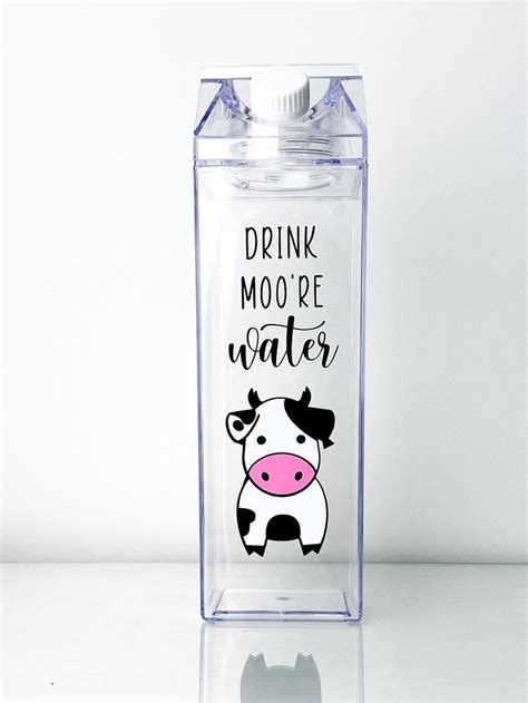Moore Water Acrylic Milk Carton Water Bottle Clear Milk Etsy Uk