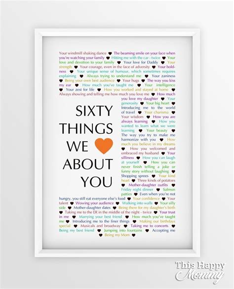 Gift For Women Reasons We Love You Personalised Word Art Gift For HER Custom Th Birthday