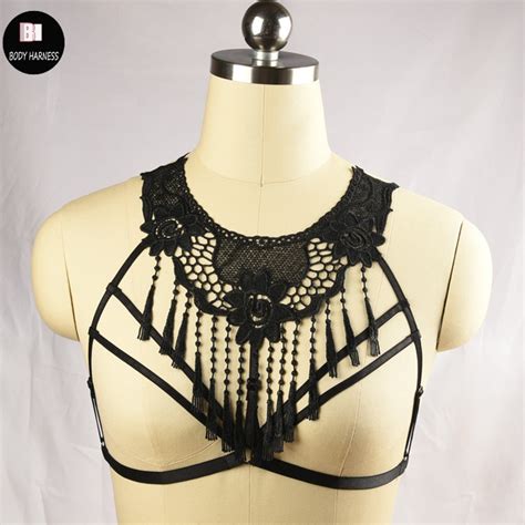 Buy Lace Harness And Elastic Strap Cage Frame Brabody