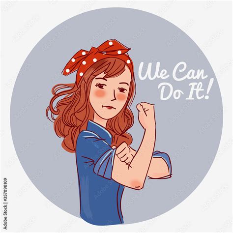 Cute Girl Dressed As The Iconic Rosie The Riveter We Can Do It Iconic