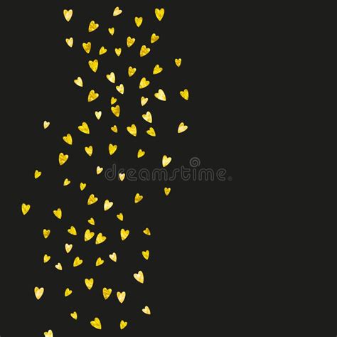 Heart Frame Background With Gold Glitter Hearts Valentines Day Vector