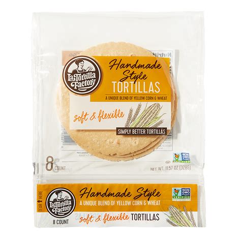 Handmade Style Yellow Corn And Wheat Tortillas 6 Packages La Tortilla