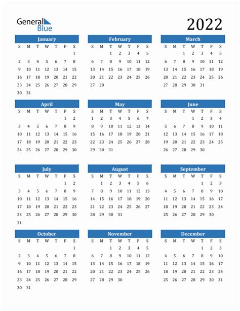 Free 2022 Calendars In Pdf Word Excel