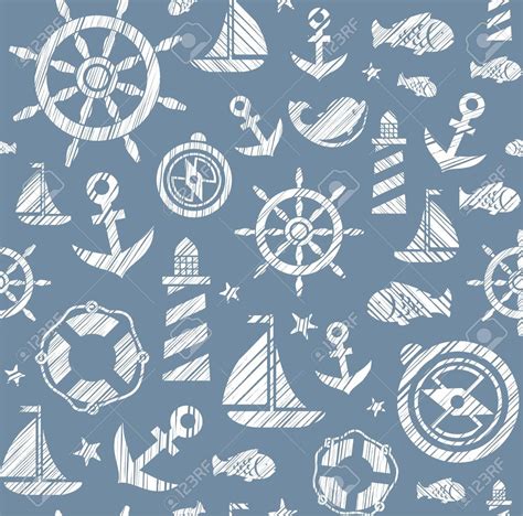 Nautical Background Seamless Gray Blue Vector The Attributes Of A
