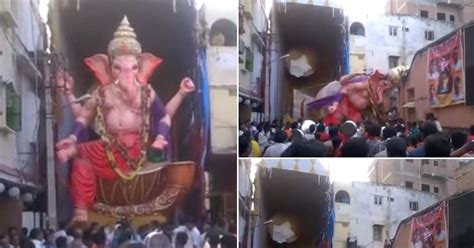 Giant 30 Foot Ganesh Statue Collapses Into Crowd During Hindu Festival Celebrations Mirror Online