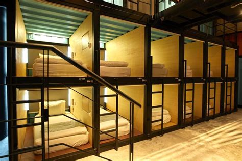 An integrated shopping and entertainment. Capsule by Container Hotel, living large on a tiny ...