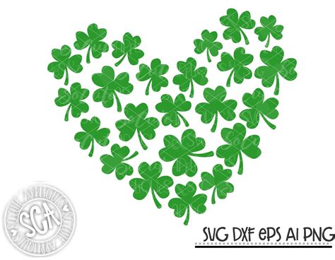St Patricks Svg Clover Heart Design St Patricks Day Svg Etsy