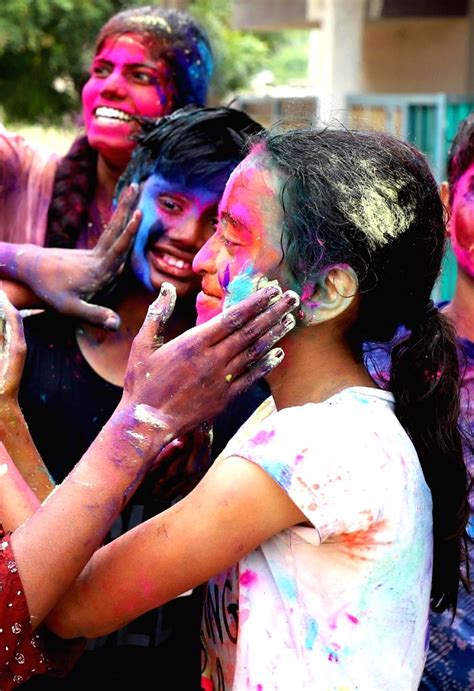 Children Celebrate The Holi With The Colors On The Occasion Of Holi