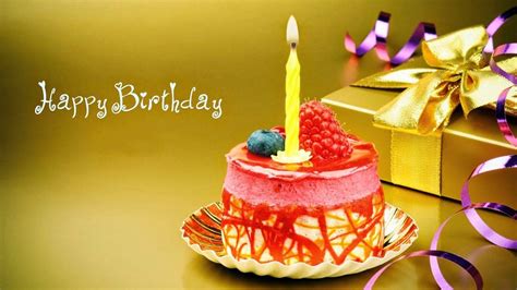 Download Fancy Gold Birthday Cake Candles Wallpaper