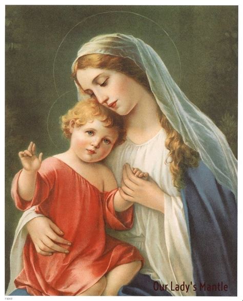 Blessed Virgin Mary With Child Jesus Picture Print 8 X 10 Madonna And