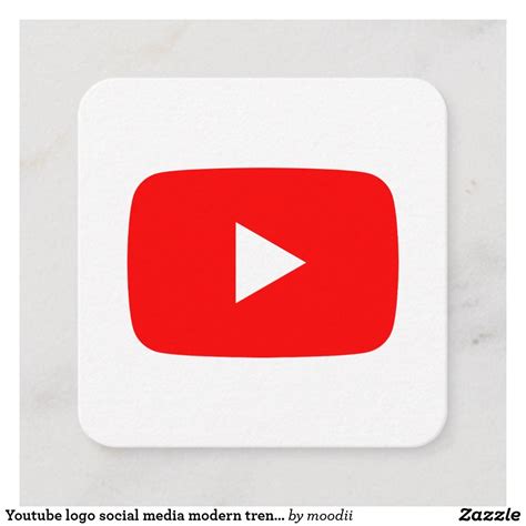 Youtube Logo Social Media Modern Trendy Business Calling Card Zazzle