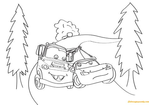 Make this mater agent coloring page the best! Cars The Lightning McQueen With Mater 16 Coloring Page ...