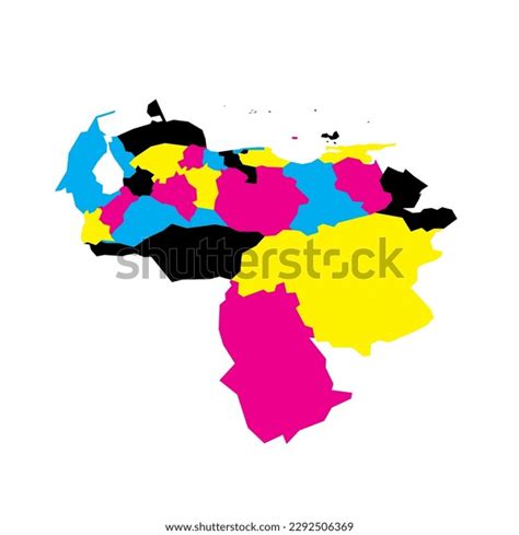 Venezuela Political Map Administrative Divisions States Stock Vector