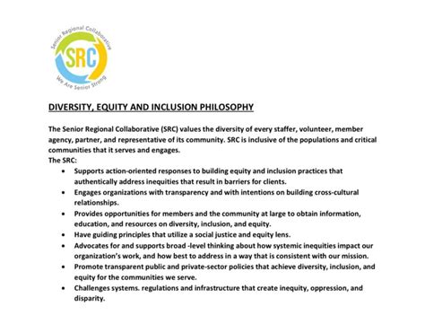 diverse equity and inclusion philosophy statement