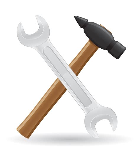 Tools Hammer And Spanner Icons Vector Illustration 510978 Vector Art At