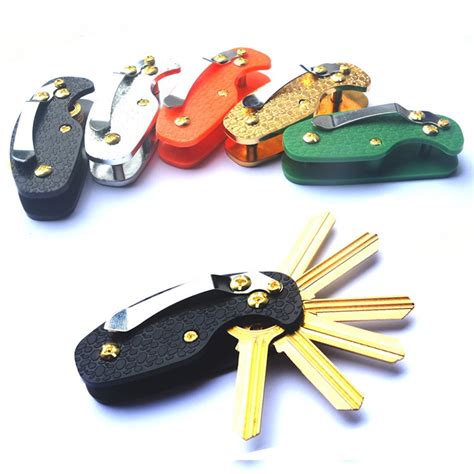 Acrylic Key Holder Organizer Clip Keychain Folder Keyring Case Edc
