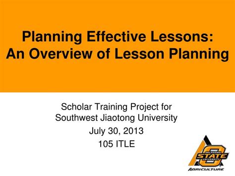 Ppt Planning Effective Lessons An Overview Of Lesson Planning