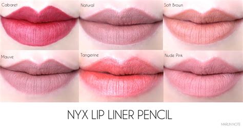 MakeupMarlin NYX Lip Liner Pencil Swatches