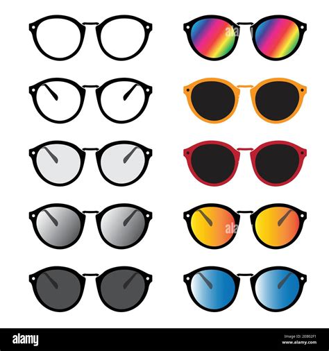 Vector Group Of An Glasses And Sunglasses Isolated On White Background Glasses Icon Easy