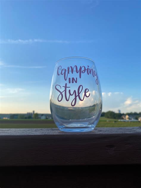 Camping Wine Glasses Custom Etsy