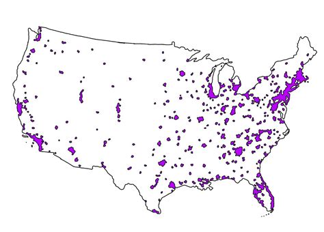 All Urbanized Areas In The United States As Defined By The Us Census
