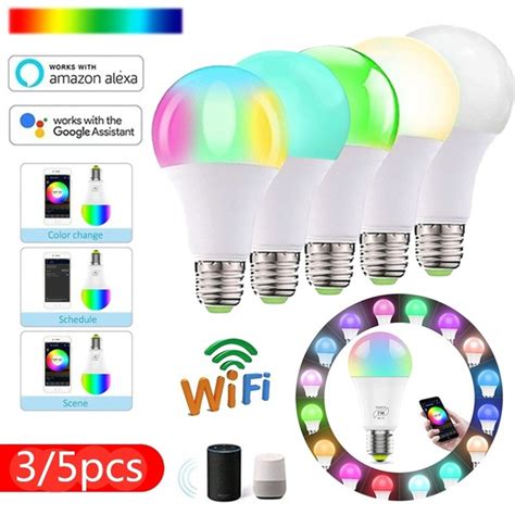 35pcs E27 7w45w Wifi Smart Light Bulb Dimmable Multicolor Wake Up
