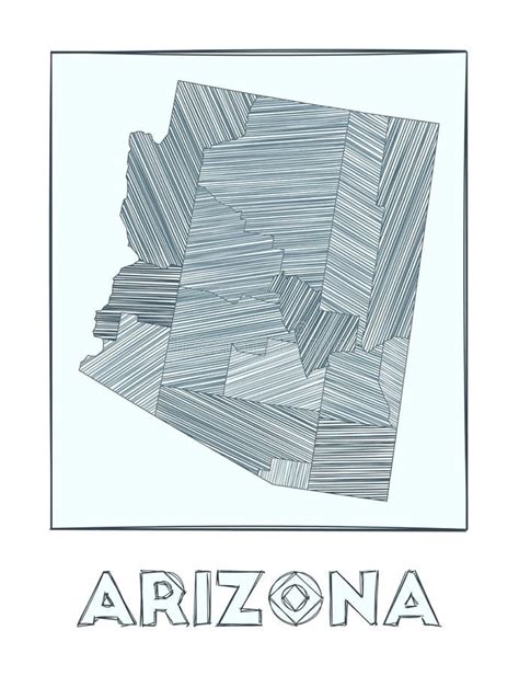 Sketch Map Of Arizona Stock Vector Illustration Of North 233868186