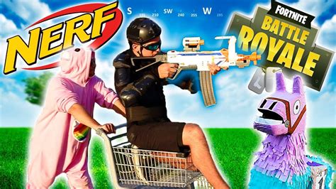Real Life Nerf Fortnite Battle Royale 4 Shopping Carts Battle And