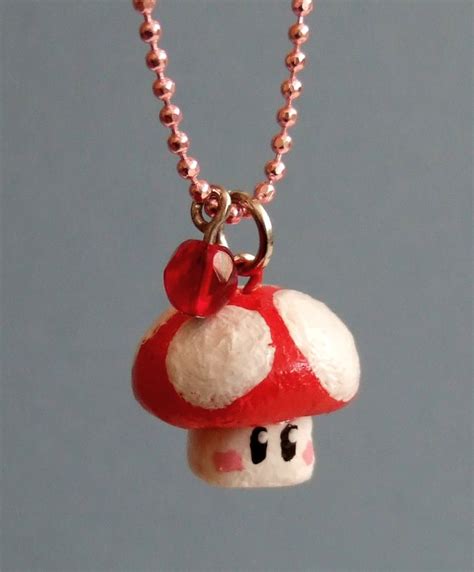 Mario Mushroom Necklace By Yael360 On Deviantart In 2023 Diy Clay