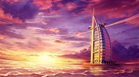 Download Breathtaking View Of Burj Al Arab In Dubai 4k Wallpaper