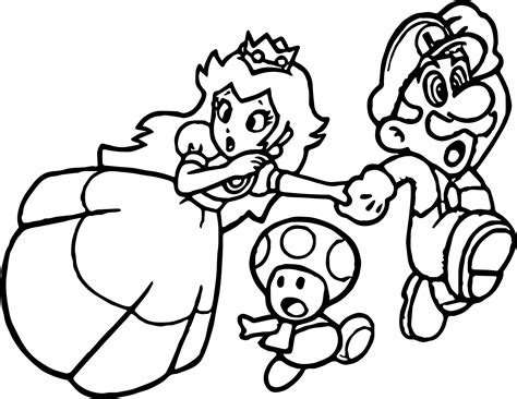 Mario coloring pages featuring mario and luigi of mario bros. Super Mario Princess Mushroom Coloring Page ...