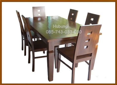 Kayu jati tpk perhutani (grade a). Meja Makan Minimalis Modern - Furniture Jati