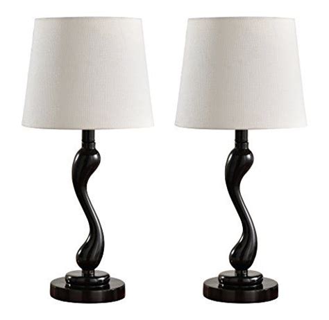 Kings Brand Black Traditional Table Lamps With Fabric Shade Set Of 2