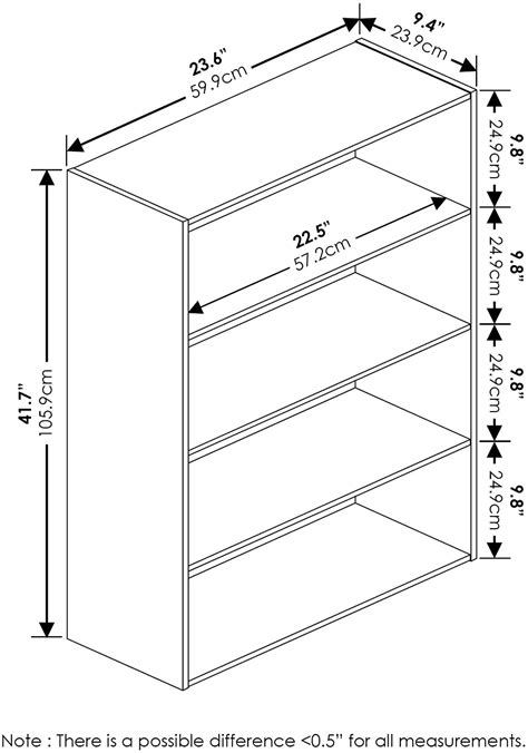 Bookshelf Espresso 4 Tier Open Shelf Gkw Retail