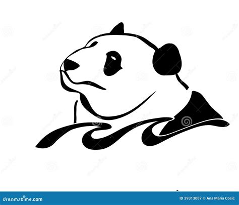 Panda In The Sea Stock Vector Illustration Of Asian 39313087