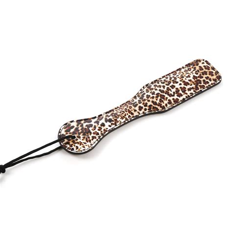 Leopard Print Faux Leather Spanking Paddle Lace And Leather