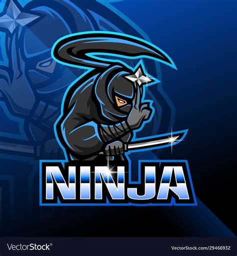 Ninja Esport Mascot Logo Design Royalty Free Vector Image