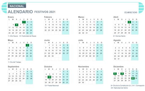 Calendario 2021 México