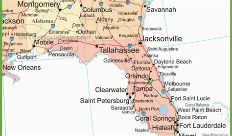 Map Of Florida And Georgia With Cities Map Of World