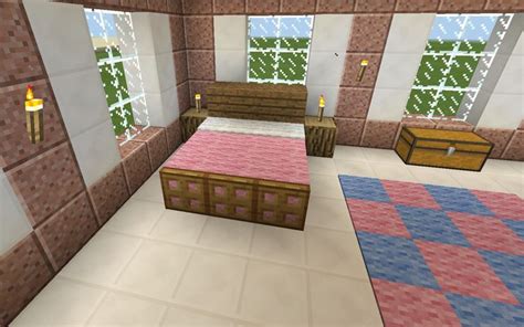 This mod adds in what minecraft has been missing for years, furniture! Minecraft Pink Bed Bedroom | Minecraft bedroom, Pink ...