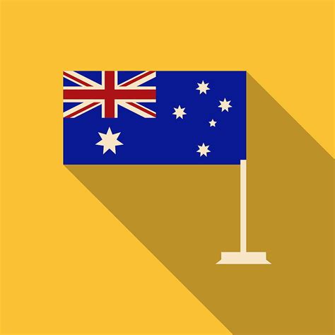 Australia Flag In Flat Style With Long Shadow Vector Ai Eps Uidownload