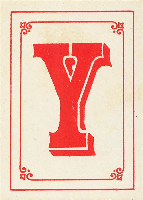 Letter Y Vintage Flashcard Free Printable Papercraft Templates