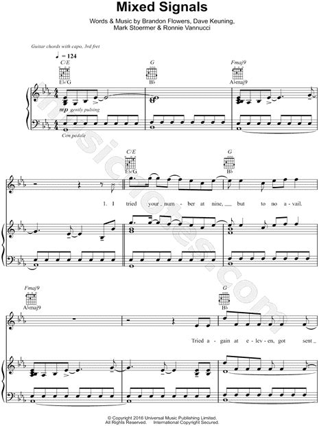 Robbie Williams "Mixed Signals" Sheet Music in Eb Major - Download