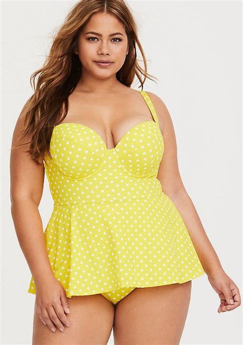 Plus Size Polka Dot Swimsuit Attire Plus Size