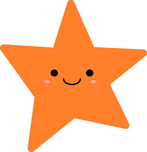 Smiling Orange Star Clipart Free Download Transparent Png Creazilla