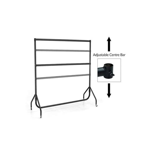 2 Tier 6ft Extendable Black Heavy Duty Clothes Rail Displaysense